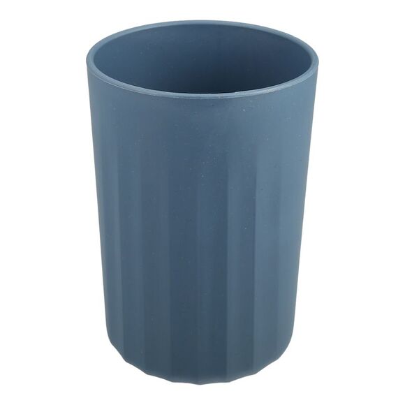 Bathroom Smooth Lines Wheat Straw Toothpaste Tumbler Deep Blue 4.09''x2.80'' - Picture 1 of 6